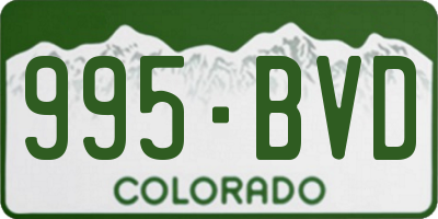 CO license plate 995BVD