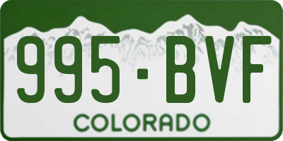 CO license plate 995BVF