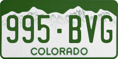 CO license plate 995BVG