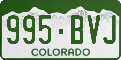 CO license plate 995BVJ