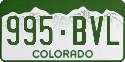 CO license plate 995BVL