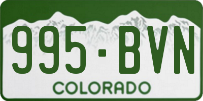 CO license plate 995BVN