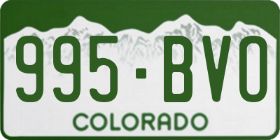 CO license plate 995BVO