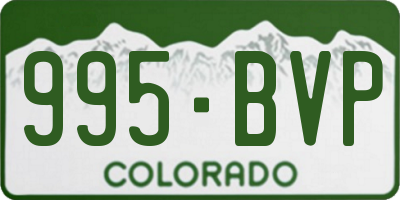 CO license plate 995BVP