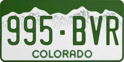 CO license plate 995BVR
