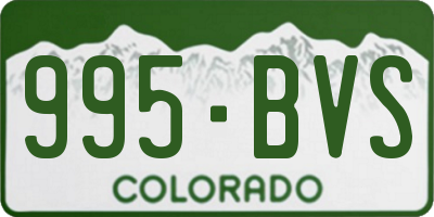 CO license plate 995BVS