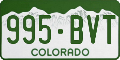 CO license plate 995BVT