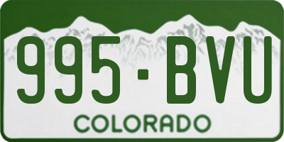 CO license plate 995BVU
