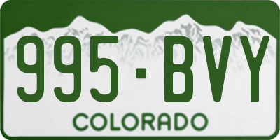 CO license plate 995BVY