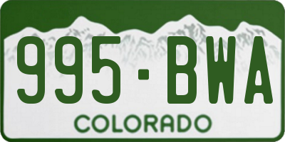 CO license plate 995BWA
