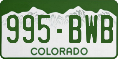 CO license plate 995BWB
