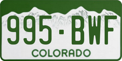 CO license plate 995BWF