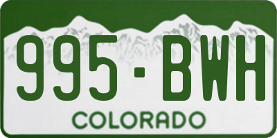 CO license plate 995BWH
