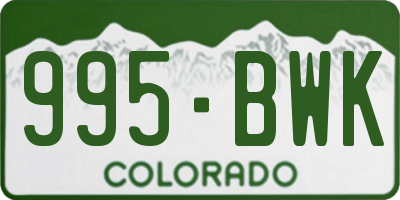 CO license plate 995BWK