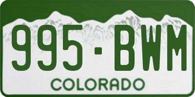 CO license plate 995BWM