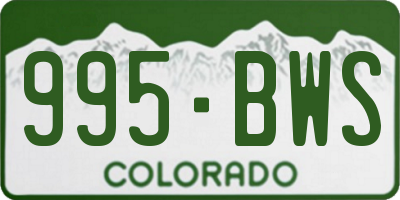 CO license plate 995BWS