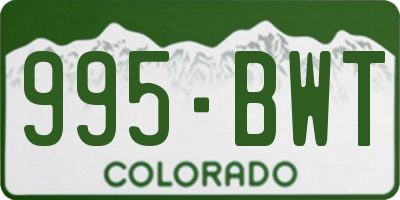 CO license plate 995BWT