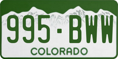 CO license plate 995BWW