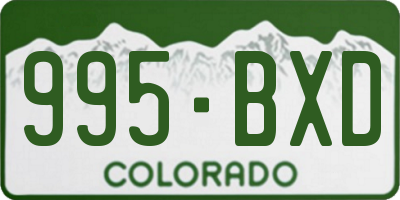 CO license plate 995BXD