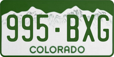 CO license plate 995BXG