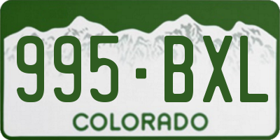 CO license plate 995BXL