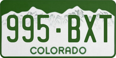CO license plate 995BXT
