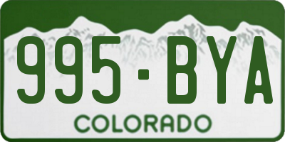 CO license plate 995BYA