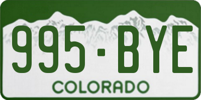 CO license plate 995BYE