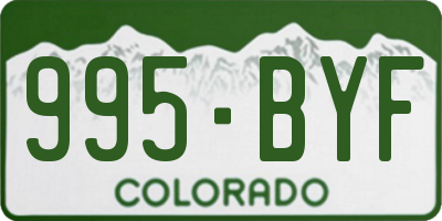 CO license plate 995BYF