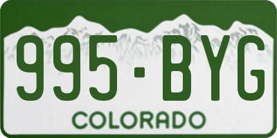 CO license plate 995BYG