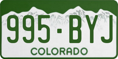 CO license plate 995BYJ