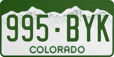 CO license plate 995BYK