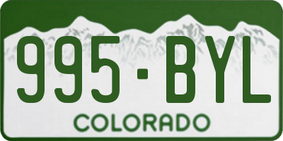 CO license plate 995BYL