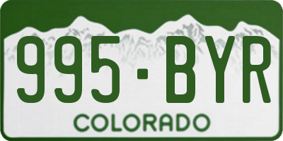 CO license plate 995BYR
