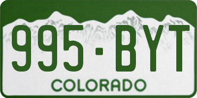 CO license plate 995BYT