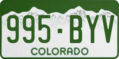 CO license plate 995BYV