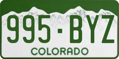 CO license plate 995BYZ