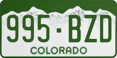 CO license plate 995BZD