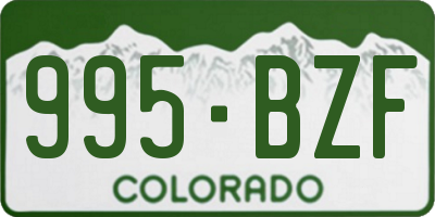 CO license plate 995BZF