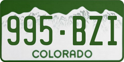 CO license plate 995BZI