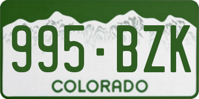 CO license plate 995BZK