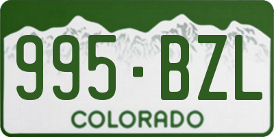 CO license plate 995BZL