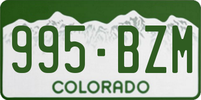 CO license plate 995BZM