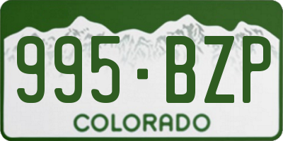 CO license plate 995BZP