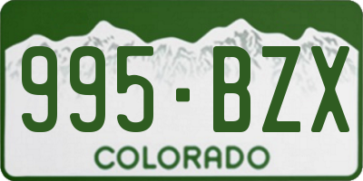 CO license plate 995BZX
