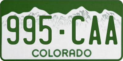 CO license plate 995CAA