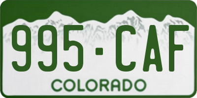 CO license plate 995CAF