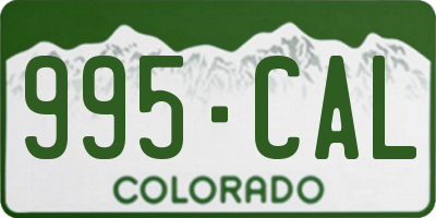 CO license plate 995CAL