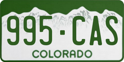 CO license plate 995CAS