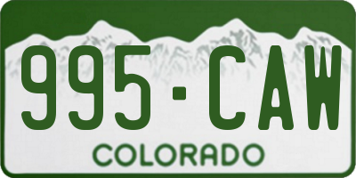 CO license plate 995CAW